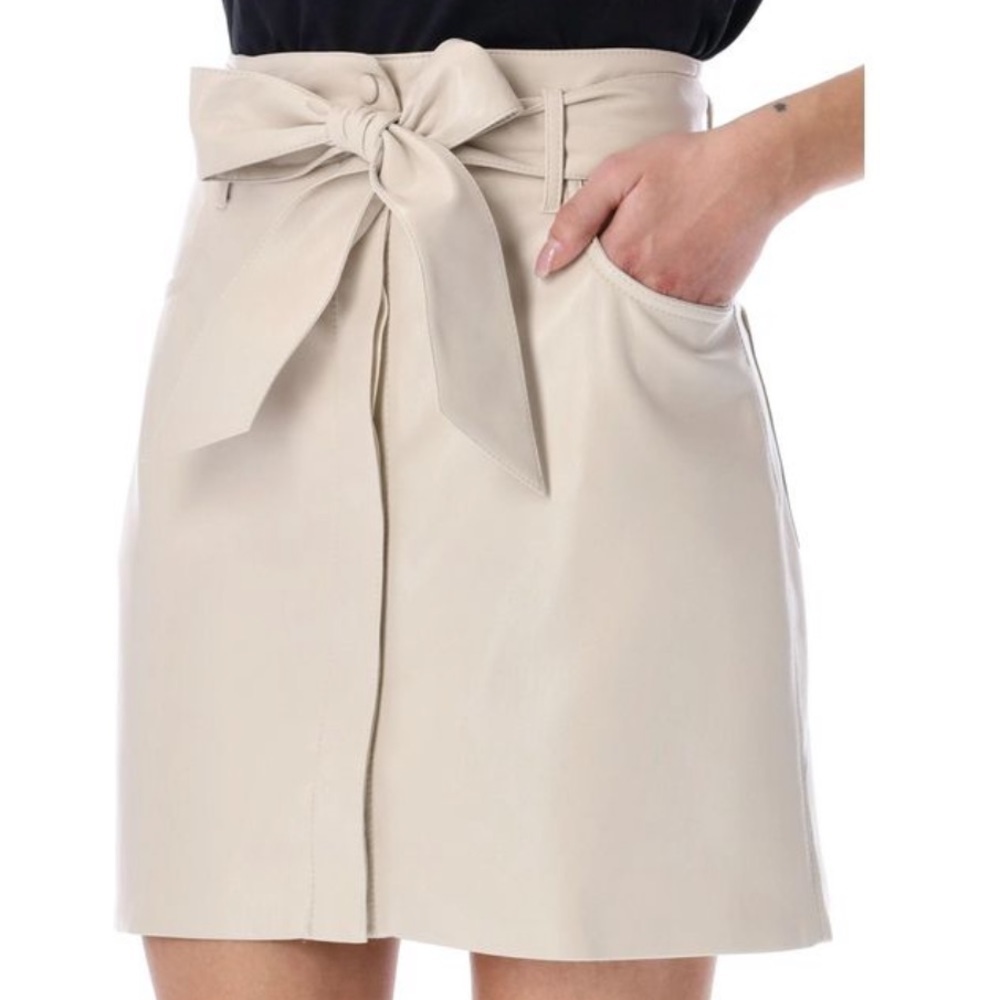 NWT nanushka a line western mini skirt in cream sz XS